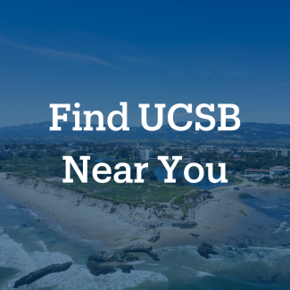 This is a photo thumbnail of an aerial shot of the UCSB Campus with the description, "Find UCSB Near You."